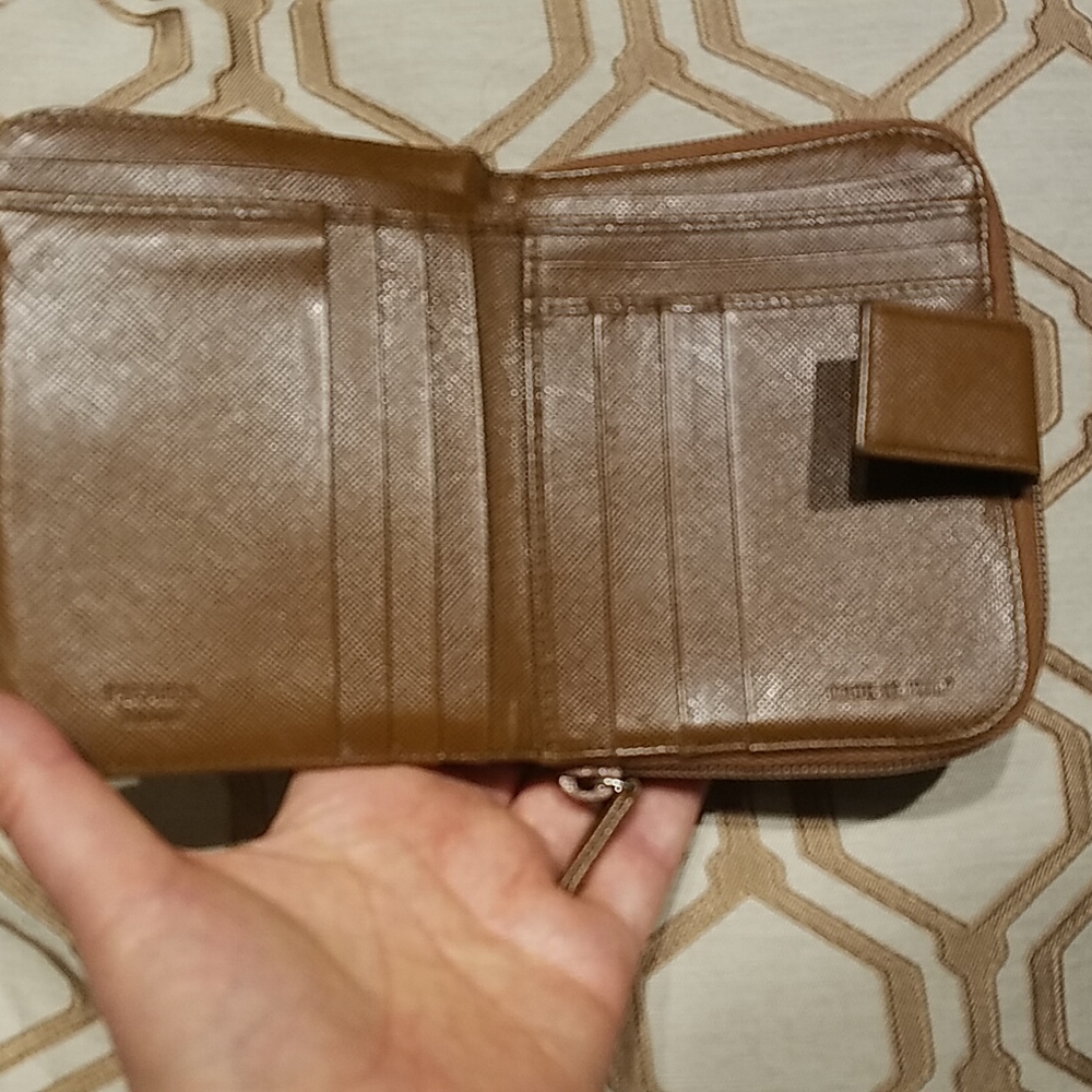 PRADA BROWN BIFOLD ZIP AROUND WALLET AUTHENTIC - Picture 3 of 15